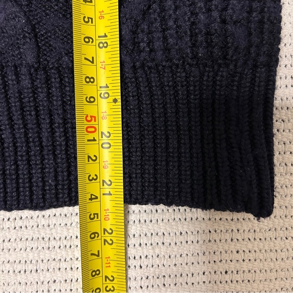 Zara Man Sweater Men’s Small/Medium Wool Blend Cable Knit Navy Grampacore *Read - Picture 7 of 8